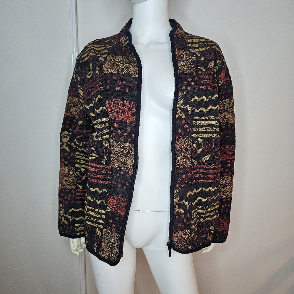 VTG Studio Works Woman Multicolor Patterned Jacket Size 2X - Picture 10 of 10